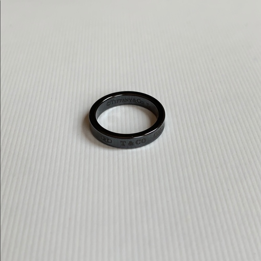 Tiffany & Co. 1837 Midnight Titanium Ring sz 7/8